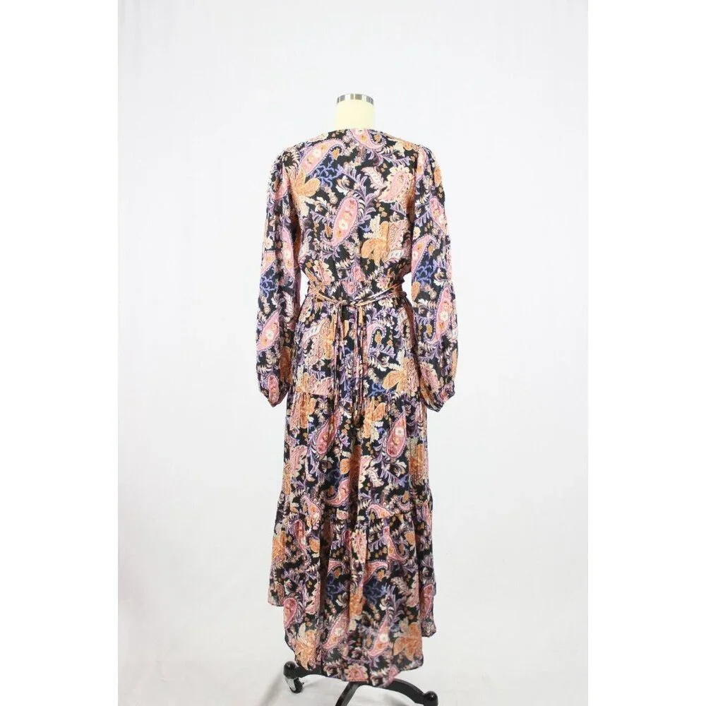 MINKPINK Celestia Floral Paisley Plisse Pleated Boho Peasant Midi Dress, Size S - Picture 6 of 15